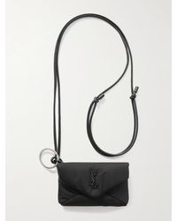 Saint Laurent - Cassandre Logo-Appliquéd Leather-Trimmed Quilted Padded Nylon Pouch - Lyst