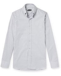 Tom Ford - Slim-fit Button-down Collar Checked Cotton Shirt - Lyst