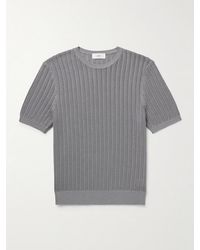 MR P. - Pointelle-Knit Organic Cotton T-Shirt - Lyst