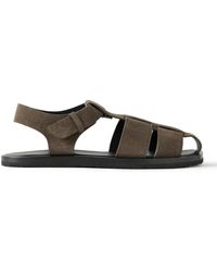 The Row - Fisherman Suede Sandals - Lyst