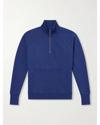 Drake's - Cotton-Jersey Half-Zip Sweater - Lyst