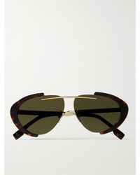 Fendi - Oval-frame Gold-tone And Tortoiseshell Acetate Sunglasses - Lyst