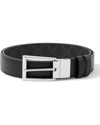 Gucci - 3.5cm Reversible Monogrammed Coated-canvas And Leather Belt - Lyst