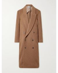 【関税&送料込】Loewe Midnight Blue Wool Coat Loewe Textured-Leather And Suede Coat in Blue for Men | Lyst
