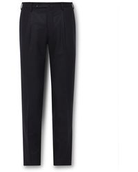 Incotex - Tapered Pleated Super 100s Virgin Wool-flannel Trousers - Lyst