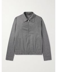 Incotex - Brushed Wool-Blend Flannel Bomber Jacket - Lyst