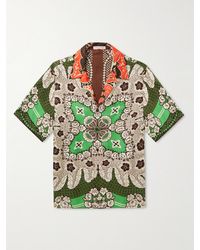 Valentino Garavani - Camp-collar Printed Silk-twill Shirt - Lyst