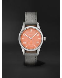 Nomos - Club Campus Hand-wound 38.5mm Stainless Steel And Suede Watch - Lyst