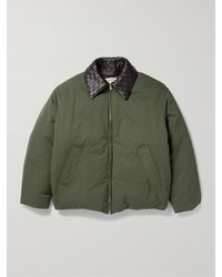 Bottega Veneta - Intrecciato Leather-Trimmed Shell Down Jacket - Lyst