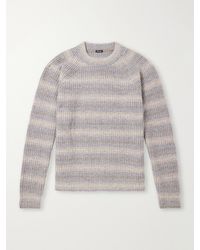 Kiton - Striped Wool And Cashmere-Blend Sweater - Lyst