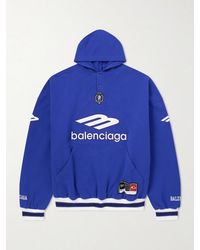Balenciaga - Logo-Embroidered Cotton-Jersey Hoodie - Lyst
