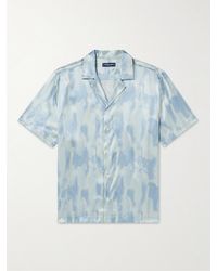 Frescobol Carioca - Roberto Camp-collar Printed Silk-satin Shirt - Lyst