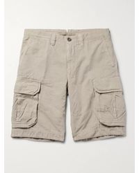 Incotex - Washed Cotton And Linen-blend Cargo Shorts - Lyst
