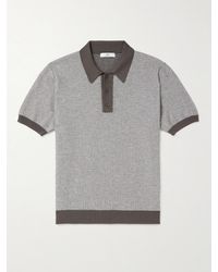 MR P. - Open-knit Merino Wool-jacquard Polo Shirt - Lyst