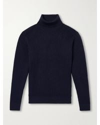 Slowear - Zanone Slim-Fit Ribbed Virgin Wool Rollneck Sweater - Lyst