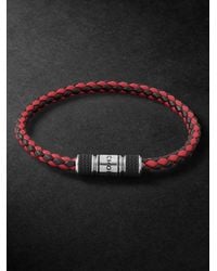 Chopard - Classic Racing Woven Leather And-Tone Bracelet - Lyst