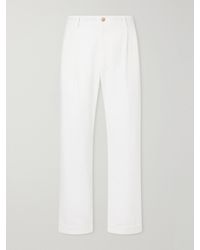 Ghiaia - Marinaio Straight-Leg Pleated Cotton-Twill Trousers - Lyst
