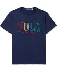 Polo Ralph Lauren - Logo-embroidered Cotton-jersey T-shirt - Lyst