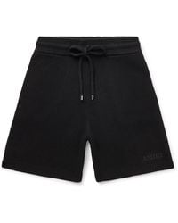 Amiri - Straight-Leg Logo-Embroidered Crocheted Cotton Drawstring Shorts - Lyst