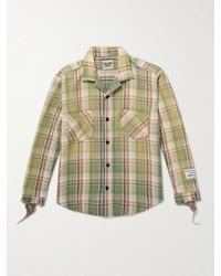 GALLERY DEPT. - Marley Logo-appliquéd Distressed Checked Cotton-flannel Shirt - Lyst