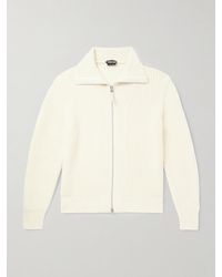 Tom Ford - Schmal geschnittener Cardigan aus einer Woll-Mohairmischung in Rippstrick mit Reißverschluss - Lyst