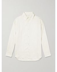 Studio Nicholson - View Striped Silk And Cotton-Blend Shirt - Lyst