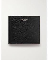 Saint Laurent - Logo-Embellished Upcycled Cross-Grain Leather Bifold Wallet - Lyst