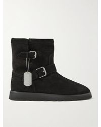 KENZO - Cozy Shearling-lined Suede Boots - Lyst