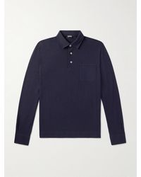 ZEGNA - Logo-Appliquéd Cotton-Piqué Polo Shirt - Lyst
