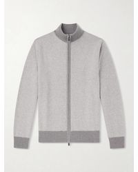 N.Peal Cashmere - Birdseye Textured Organic Cashmere Zip-Up Cardigan - Lyst