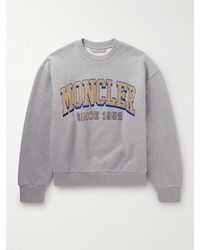 Moncler - Glittered Logo-Print Cotton-Jersey Sweatshirt - Lyst