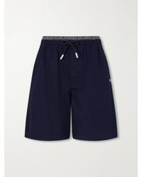 Loewe - Straight-Leg Anagram-Embroidered Cotton-Twill Drawstring Shorts - Lyst