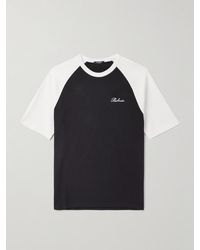 Balmain - T-shirt slim-fit in jersey di cotone stretch con logo ricamato - Lyst