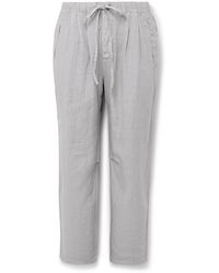 Massimo Alba - Key West Straight-leg Pleated Linen Drawstring Trousers - Lyst