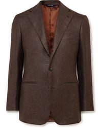 Saman Amel - Slim-Fit Silk, Wool And Linen-Blend Blazer - Lyst