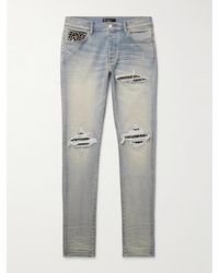 Amiri - Mx1 Skinny-Fit Panelled Distressed Jeans - Lyst