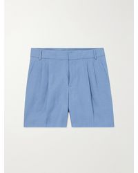 Loro Piana - Straight-Leg Pleated Linen Bermuda Shorts - Lyst