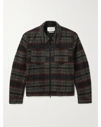 Oliver Spencer - Norton Checked Brushed Cotton-flannel Blouson Jacket - Lyst