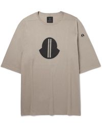 Rick Owens - Moncler Logo-print Cotton-jersey T-shirt - Lyst