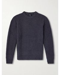 A.P.C. - Ron Ribbed Wool Sweater - Lyst