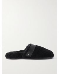 MR P. - Leather-Trimmed Shearling Slippers - Lyst