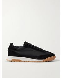 Kiton - Logo-Embroidered Suede-Trimmed Stretch-Knit Sneakers - Lyst
