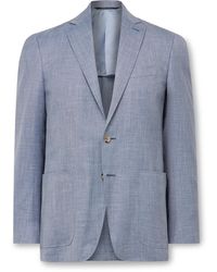 Canali - Kei Unstructured Wool, Silk And Linen-Blend Blazer - Lyst