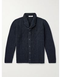 Inis Meáin - Shawl-collar Cable-knit Donegal Merino Wool And Cashmere-blend Cardigan - Lyst