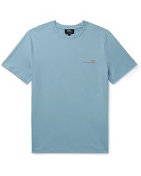 A.P.C. - Logo-print Cotton-jersey T-shirt - Lyst