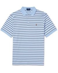 Polo Ralph Lauren - Logo-embroidered Striped Cotton-jersey Polo Shirt - Lyst