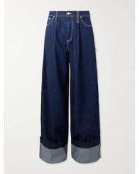 Simone Rocha - Puddle Wide-Leg Pleated Crystal-Embellished Jeans - Lyst