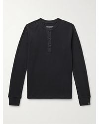 Rag & Bone - Schmal geschnittenes Henley Shirt aus Baumwolle in Waffelstrick und Stückfärbung - Lyst