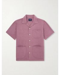 Drake's - Camp-Collar Linen Shirt - Lyst