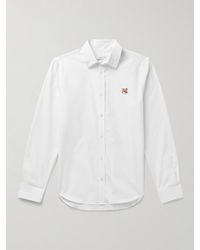 Maison Kitsuné - Logo-appliquéd Cotton-poplin Shirt - Lyst